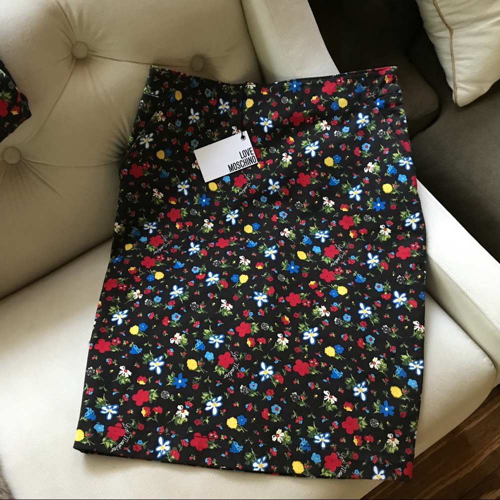 Love Moschino floral print pencil skirt